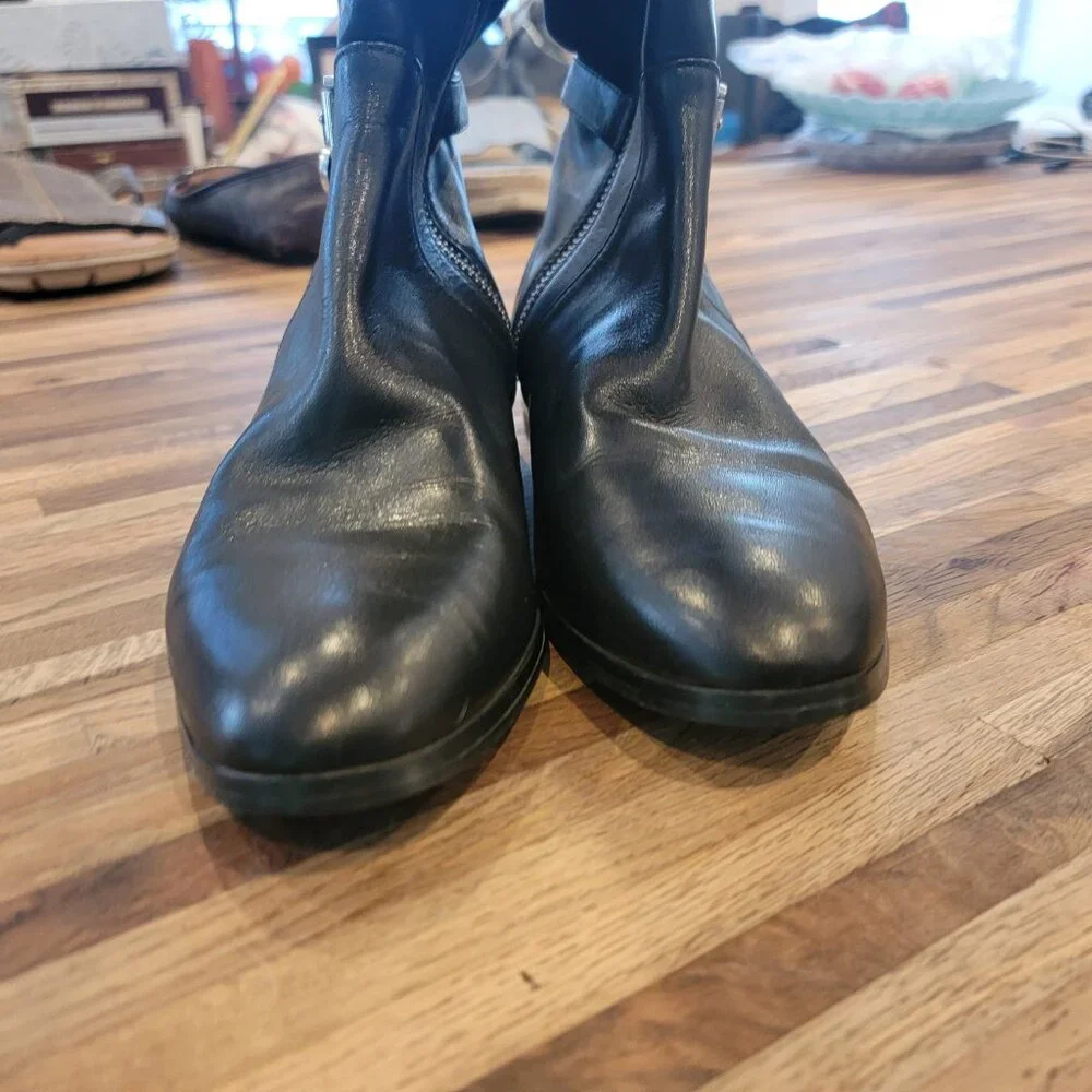 MICHAEL KORS Hamilton Stretch Leather Boots Size 6M Tall Riding Zip